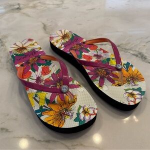 Brighton Colorful Floral Flip Flops